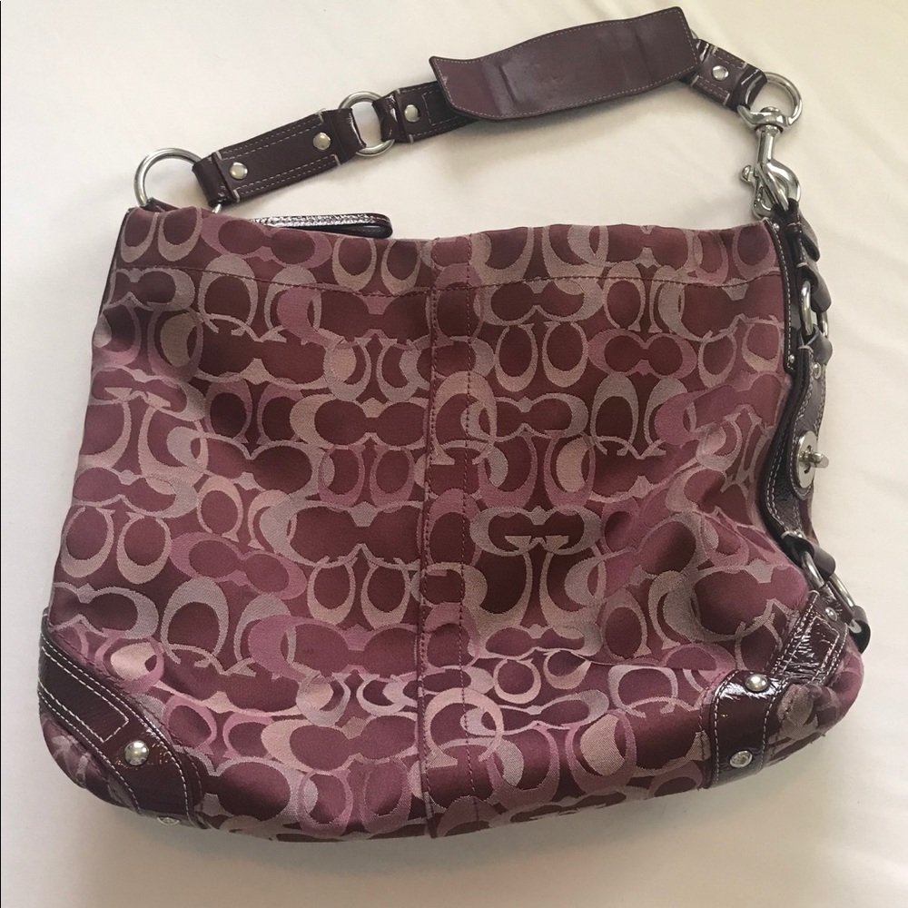 Purple coach tote